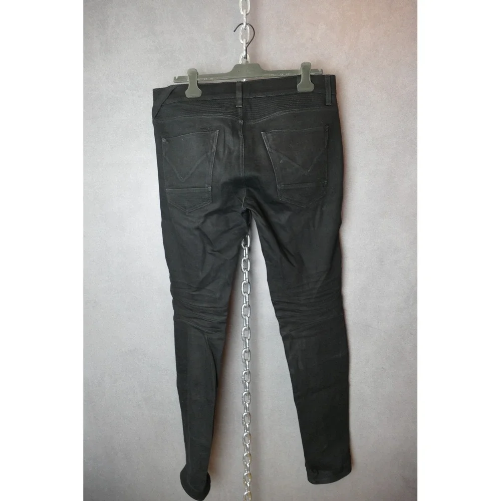 Hudson Blinder Biker Moto Jean Black Slim Fit Jeans 36x34 Moto Style Denim Pants